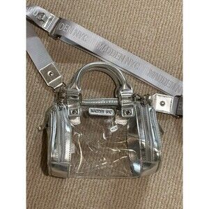 Madden NYC Clear & gray Stadium barrel bag Crossbody removable strap + handles